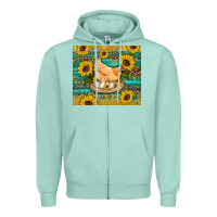 Seafoam western farm chicken coop animals sunflowers leopard turquoise wooden Zipper Hoodie - Artiststas