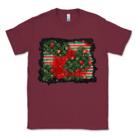 Burgundy christmas ornament background Classic Tee - BundleAndBundleShop