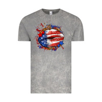 Cloud Rock Leopard American flag lips Vintage Tee - Neo Western