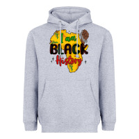 Heather Grey i am black history Heavyweight Hoodie - MaliasSmallBusiness