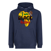 Navy i am black history Heavyweight Hoodie - MaliasSmallBusiness