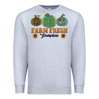 Heather Grey Orange glitter pumpkin Premium Sweatshirt - NancyCooperArtShop
