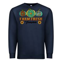Navy Orange glitter pumpkin Premium Sweatshirt - NancyCooperArtShop