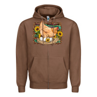 Western Farm Chicken Coop Animals Eggs Sunflowers Leopard Serape Woode Zipper Hoodie | Teevron