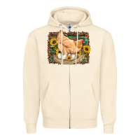 Sandshell western farm chicken coop animals eggs sunflowers leopard serape woode Zipper Hoodie - Artiststas