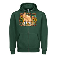 Sports Green western farm chicken coop animals eggs sunflowers leopard serape woode Zipper Hoodie - Artiststas