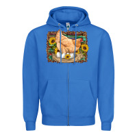 True Royal western farm chicken coop animals eggs sunflowers leopard serape woode Zipper Hoodie - Artiststas