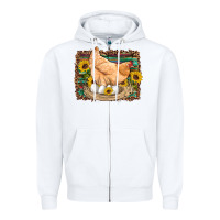 White western farm chicken coop animals eggs sunflowers leopard serape woode Zipper Hoodie - Artiststas