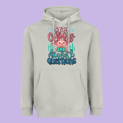 Stay Curious And Axolotl Questions Heavyweight Hoodie Designed By Maliassmallbusiness