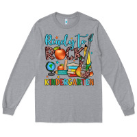 Heather Grey ready to rock kindergarten Long Sleeve Tee - JahusDesignShop