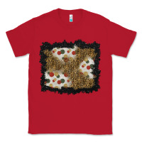 Red christmas mistletoe background Classic Tee - BundleAndBundleShop
