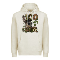 Oatmeal Heather 100 days of school hunting deer Premium Hoodie - LillyAllenDesigns