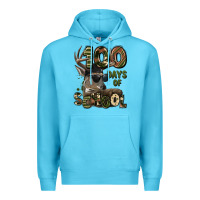 Ocean Blue 100 days of school hunting deer Premium Hoodie - LillyAllenDesigns