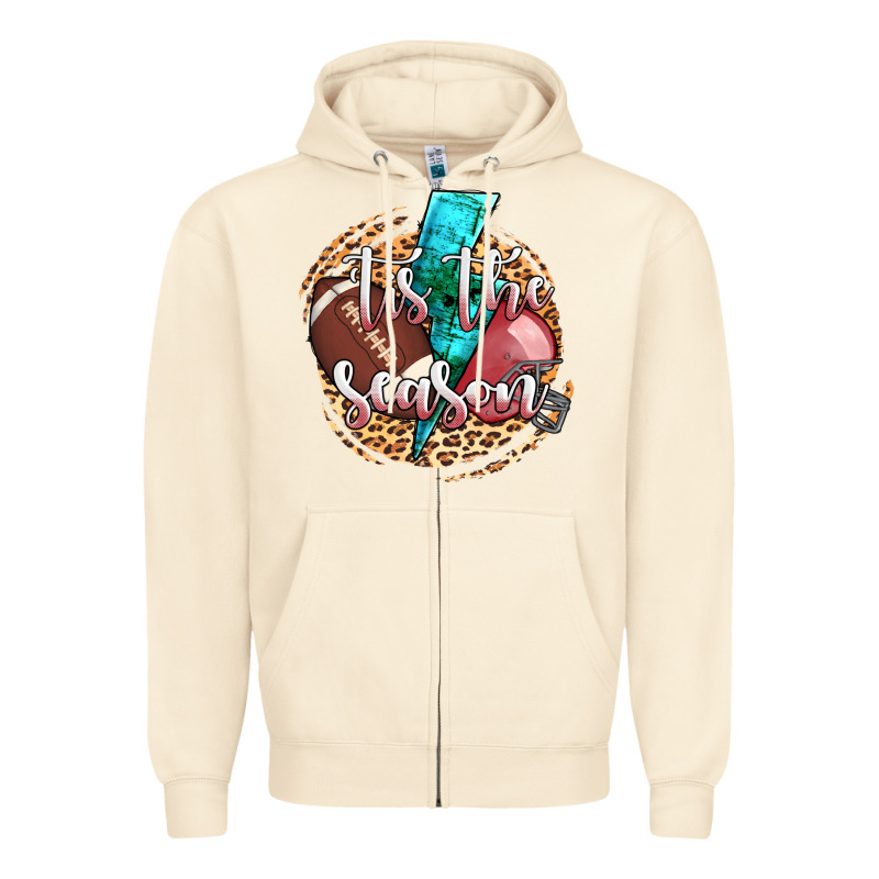 Tis The Season Football Helmet Zipper Hoodie by AdoDesignShop | Teevron