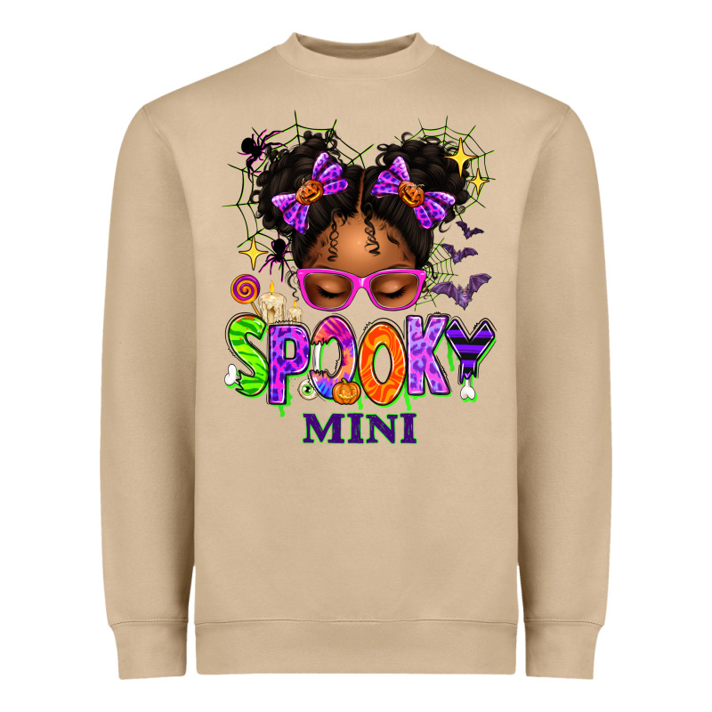 Spooky Mini Halloween Messy Bun Heavyweight Sweatshirt by texasbilliewilder | Teevron