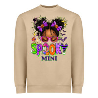 Mushroom Spooky Mini Halloween Messy Bun Heavyweight Sweatshirt - texasbilliewilder