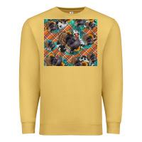 Antique Gold Thanksgiving Turkey sunflower turquoise Premium Sweatshirt - NancyCooperArtShop