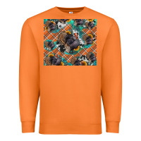 Carrot Thanksgiving Turkey sunflower turquoise Premium Sweatshirt - NancyCooperArtShop