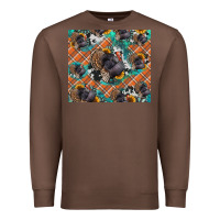 Chestnut Thanksgiving Turkey sunflower turquoise Premium Sweatshirt - NancyCooperArtShop