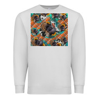 Dove Grey Thanksgiving Turkey sunflower turquoise Premium Sweatshirt - NancyCooperArtShop