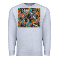 Heather Grey Thanksgiving Turkey sunflower turquoise Premium Sweatshirt - NancyCooperArtShop