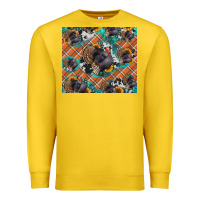 Lemon Thanksgiving Turkey sunflower turquoise Premium Sweatshirt - NancyCooperArtShop