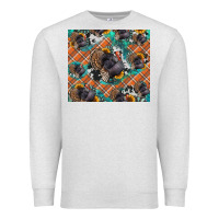 Oatmeal Heather Thanksgiving Turkey sunflower turquoise Premium Sweatshirt - NancyCooperArtShop