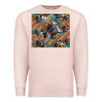 Pale Pink Thanksgiving Turkey sunflower turquoise Premium Sweatshirt - NancyCooperArtShop
