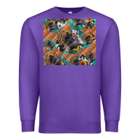 Purple Thanksgiving Turkey sunflower turquoise Premium Sweatshirt - NancyCooperArtShop
