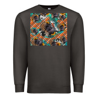 Smoke Thanksgiving Turkey sunflower turquoise Premium Sweatshirt - NancyCooperArtShop