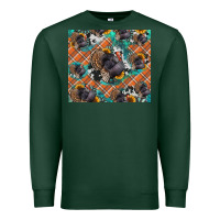 Sports Green Thanksgiving Turkey sunflower turquoise Premium Sweatshirt - NancyCooperArtShop