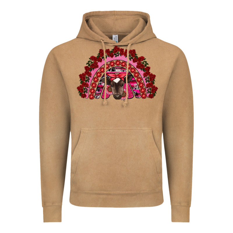Valentine's Day Baby Cow Rainbow Vintage Hoodie by RanaPortraitStore | Teevron