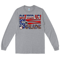 Heather Grey batter up 5th grade Long Sleeve Tee - JahusDesignShop