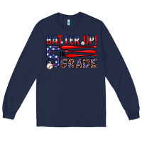 Navy batter up 5th grade Long Sleeve Tee - JahusDesignShop
