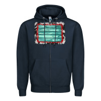 Navy cowhide bandana wood background Zipper Hoodie - AdoDesignShop
