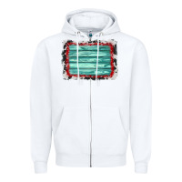 White cowhide bandana wood background Zipper Hoodie - AdoDesignShop