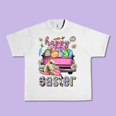 Bunny Happy Easter Truck Easter Day Urban Heavy Tee Designed By Neo Western
