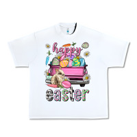 White Bunny Happy Easter truck Easter Day Urban Heavy Tee - Neo Western