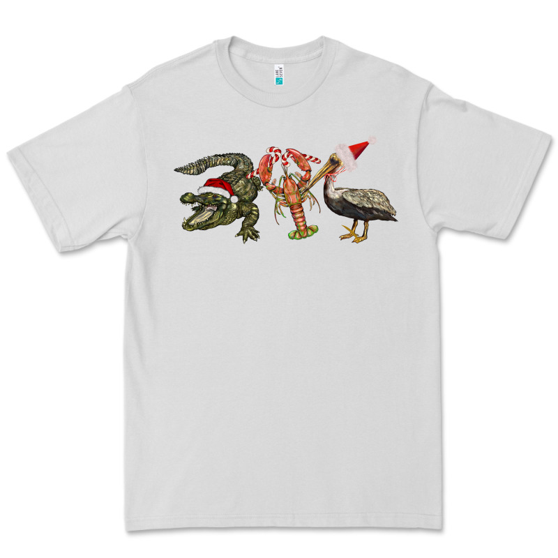 Christmas Alligator Pelican Crawfish Premium Tee by BarkalooDesign | Teevron