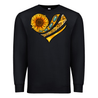 Black Childhood Cancer Awareness heart Premium Sweatshirt - NancyCooperArtShop