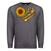 Charcoal Heather Childhood Cancer Awareness heart Premium Sweatshirt - NancyCooperArtShop