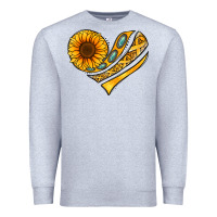 Heather Grey Childhood Cancer Awareness heart Premium Sweatshirt - NancyCooperArtShop