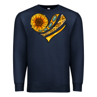 Navy Childhood Cancer Awareness heart Premium Sweatshirt - NancyCooperArtShop