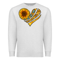 Oatmeal Heather Childhood Cancer Awareness heart Premium Sweatshirt - NancyCooperArtShop