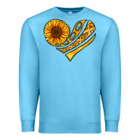 Ocean Blue Childhood Cancer Awareness heart Premium Sweatshirt - NancyCooperArtShop