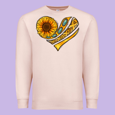 Childhood Cancer Awareness Heart Premium Sweatshirt Designed By Nancycooperartshop