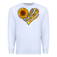White Childhood Cancer Awareness heart Premium Sweatshirt - NancyCooperArtShop