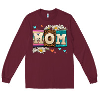 Burgundy daisy mom Long Sleeve Tee - AdoDesignShop