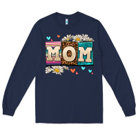 Navy daisy mom Long Sleeve Tee - AdoDesignShop