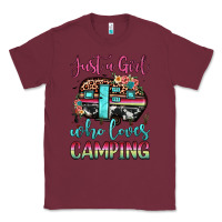 Burgundy just a girl who loves camping Classic Tee - JahusDesignShop